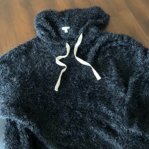 Plus Sized Black, Fuzzy Hoodie Sweater!
